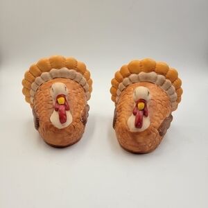 Vtg House of Lloyd 1989 Ceramic Turkey Thanksgiving Salt & Pepper Shakers